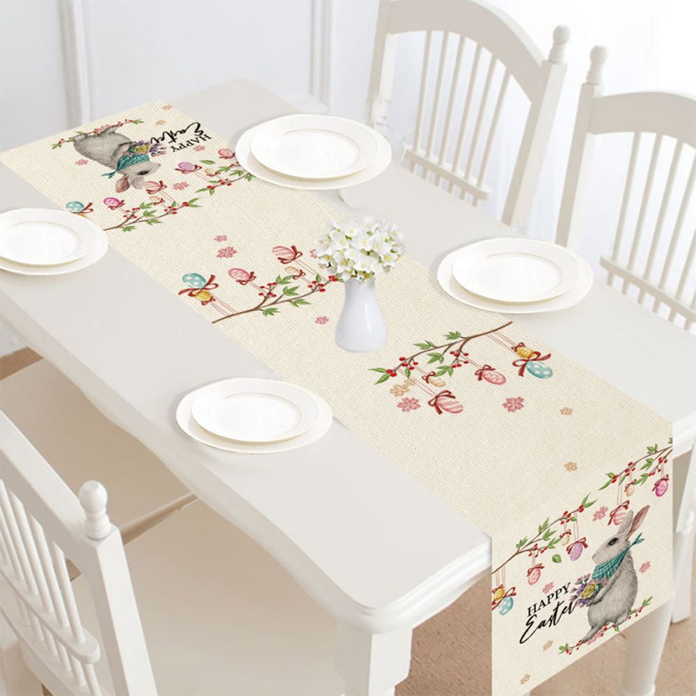 Cute Easter Eggs Rabbits Easter Table Runner, Seasonal Spring Holiday Kitchen Dining Table Runner for Home Party Decor 12 x 72 Inch - Walmart.com